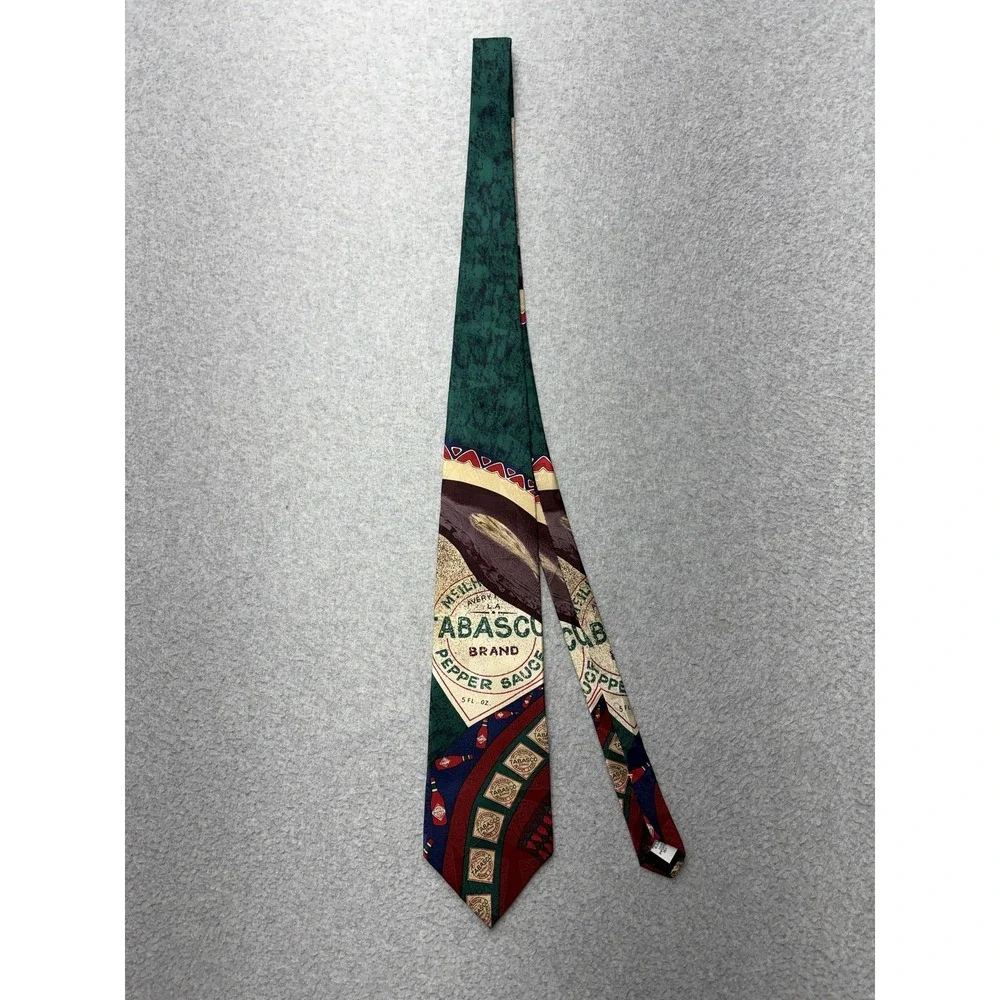 Tabasco Tie Mens Multicolor Hot Sauce Chili Peppers Silk Necktie USA Novelty‎